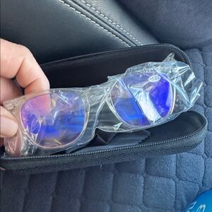 Transparent Blue Light Blocking Glasses: +1.0 and Glasses Holder (NEW)